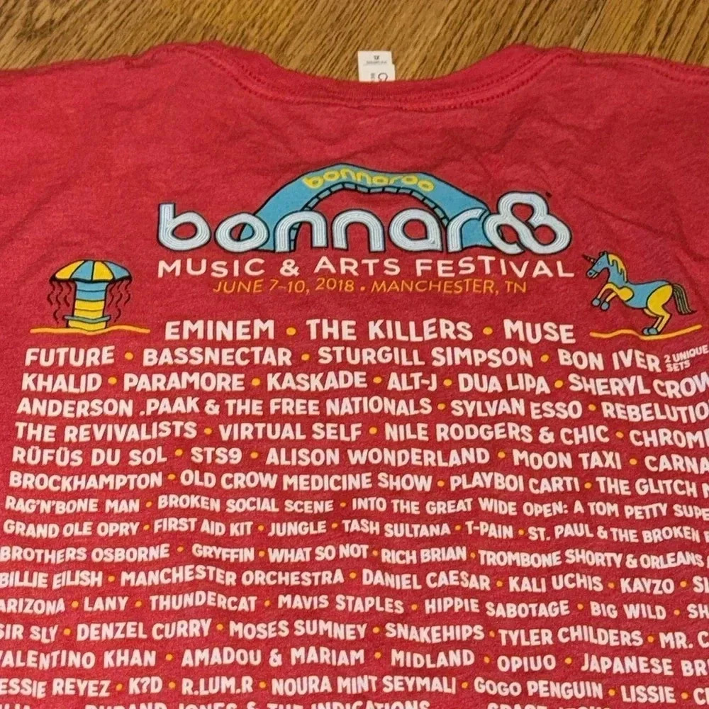 2018 bonnaroo music and arts festival t-shirt short sleeve unisex Manchester TN